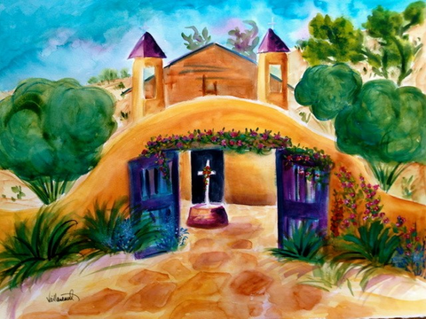 Sandy Vaillancourt "CHIMAYO SUMMER" Framed Print