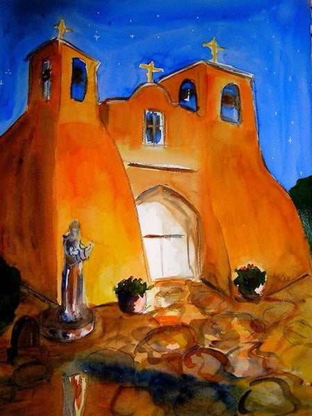 Sandy Vaillancourt "Taos Church at Night"