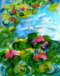 Sandy Vaillancourt, "Water Lily Point" LG Framed Print