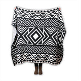 Throw Blanket or Wrap -The Dean - Black & Ivory